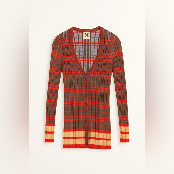 M Missoni Striped Knit Cardigan Sweater US 6
